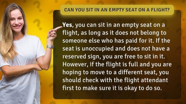 Can You Sit In An Empty Seat On A Flight?