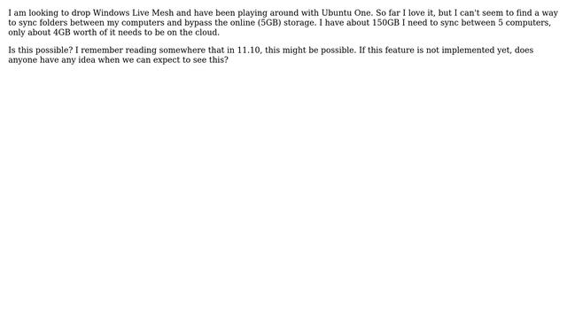 Ubuntu: Can I Sync Files Between Computers Without The Cloud Storage?