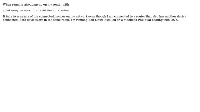 'airodump-ng' Not Scanning Connected Devices