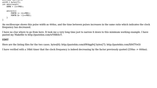 Global Array Size Affects Clock Frequency Only On Linux (avr-gcc) (2 Solutions!!)