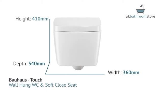 Bauhaus - Touch Wall Hung WC & Soft Close Seat - ED6006CW ED6105W