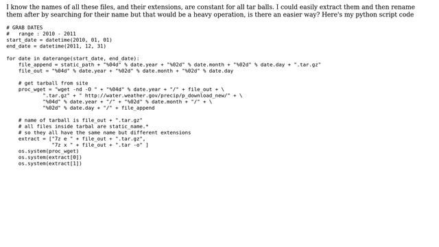 Extract All Files From A .tar.gz After Wget And Rename Them