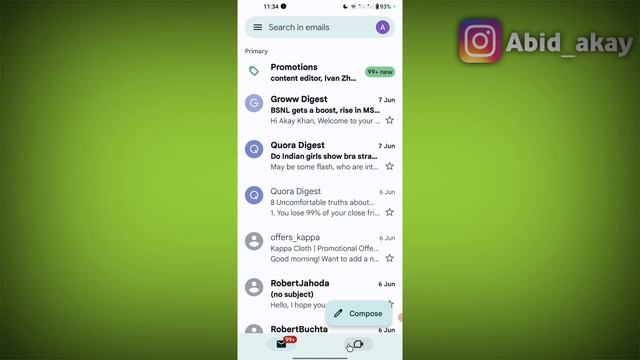Gmail | Hide Botton Navigation On Scroll