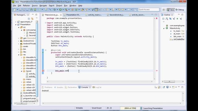 Android Application Development Tutorial - 01 - Start A New Activity