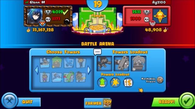 Bloons TD Battles - BEATING A LIVES HACKER???(BTD Battles)