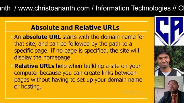 Christo Ananth - HTML Lists, Link, Images, Absolute And Relative URLs - Information Technologies