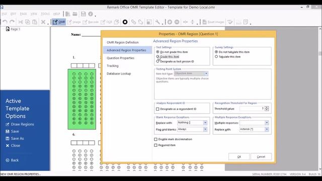 Setting Up A Math Grid-in Region Remark Office OMR