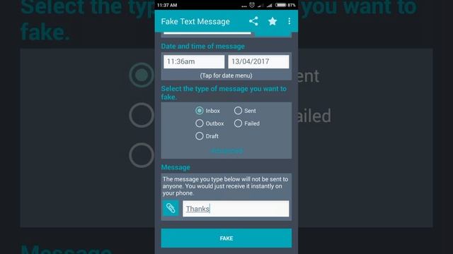 Sending A Fake Message To Your Phone From Any Number. [NO ROOT]