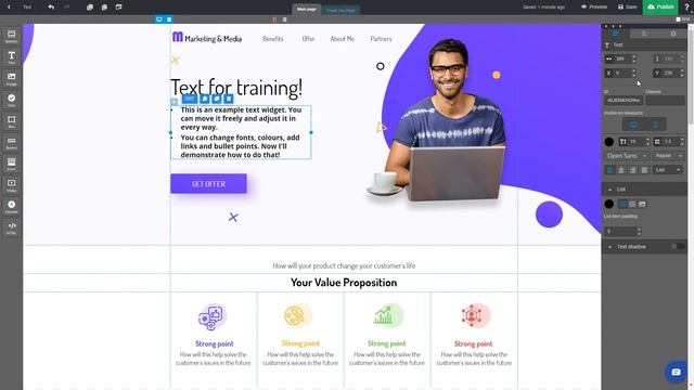 Let's Add A Text Widget On Your Landing Page