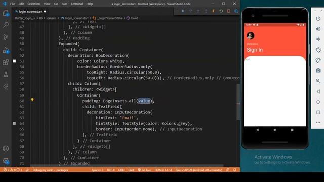 Flutter Login Page UI | Create Flutter UI