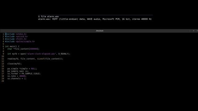 C - Linux - Play A (raw) Audio File - Pulseaudio Simple API