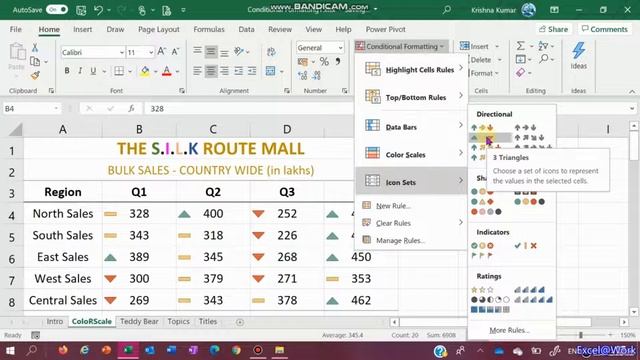 Conditional Formatting 3 - Color Scales & Icon Sets | Excel @ Work | The S.I.L.K Route
