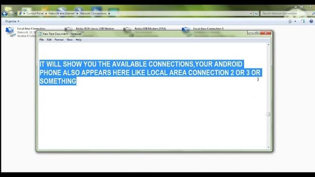 Using PC's BROADBAND Internet On Android [WITHOUT WIFI]