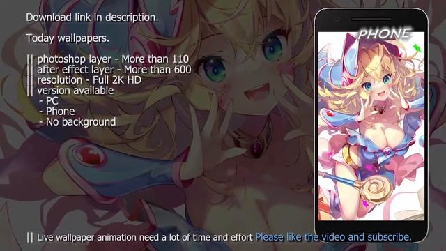 Yugioh - Dark Magician Girl [ Live Wallpaper Engine ] PC💻 + Mobile📱 || Animation