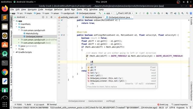 How To Create Your Own Candy Crush Game Android Studio Tutorial | Gesture Detector Part - 2