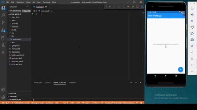 Flutter Tutorial For Beginners #5 - Flutter Code Overview &  Print Hello World [Hindi]