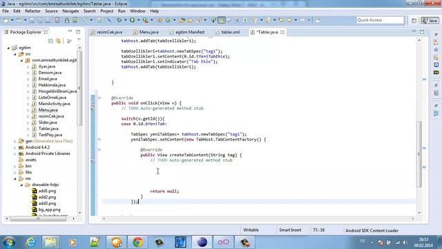 29 - Java Ile Yeni Tab Oluşturma - Android Eğitim Seti - Emrealtunbilek.com
