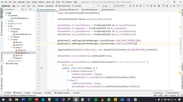 Android Studio 4.1.1 - #43 - App Relógio - Nível De Bateria E Layout