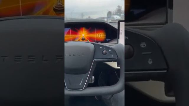 Разгон tesla model s plaid #short