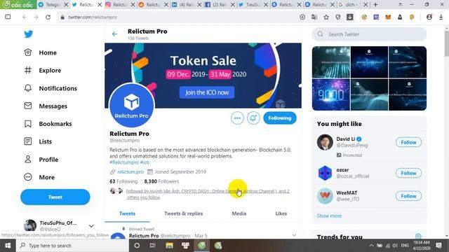 RelictumPro AirDrop Nhận 3,555 GTN Tokens Miễn Phí 16 USD