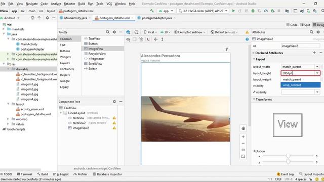 CardView No Android Studio Versão 4.1.2 | Imitando POST De Rede Social | PARTE 1