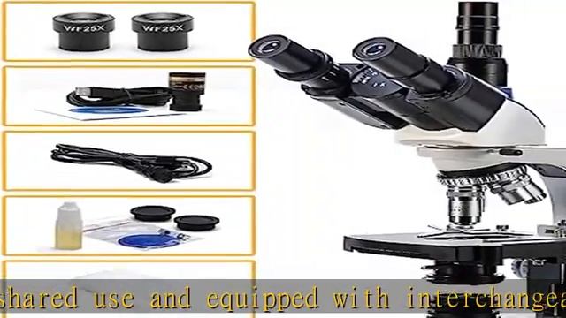 Swift SW350T Compound Trinocular Microscope,40X-2500X Magnification,Two-Layer Mechanical Stage,with