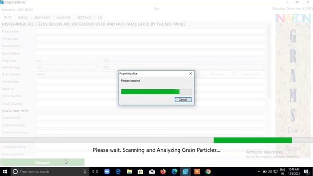GRAMS SOYBEAN ANALYSER
