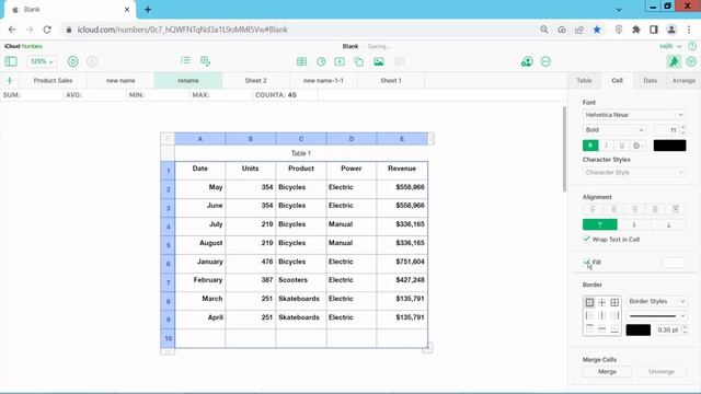 How To Add Background Color To A Table In Apple Numbers (Spreadsheet) On Mac
