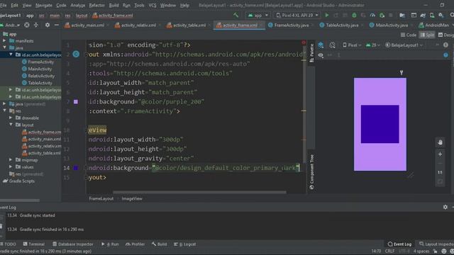 Android Studi : Mengenal Frame Layout #4