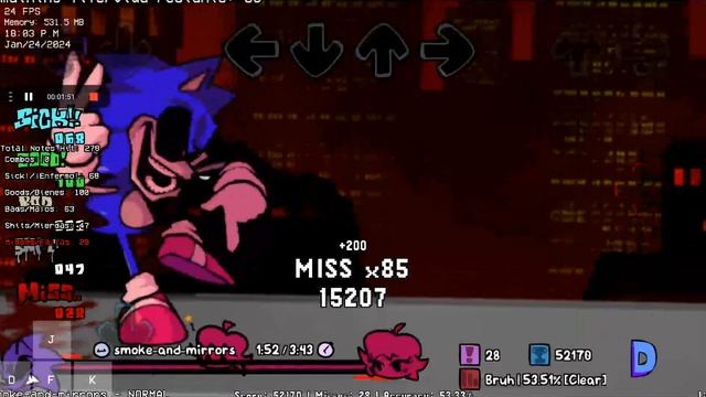 Fnf Sonic.exe ReRun Smoke And Mirrors Psych Engine Port Android/pc Optimizado Gameplay