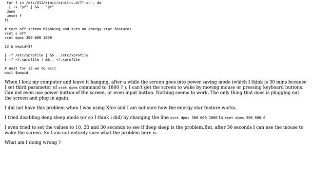 Unix & Linux: External DisplayPort Screen Won't Wake Up After Put To Sleep On Arch Linux
