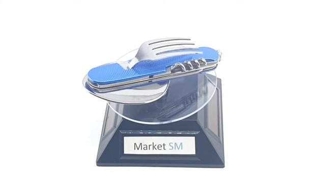 Набор складных столовых приборов, 6 инструментов, цвет: синий