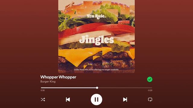 Burger King/Hungry Jacks Wopper Music Add (Audio)