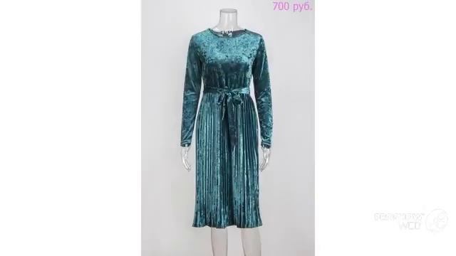 Одежда с AliExpress. Красивое вельветовое платье с длинными рукавами 2018.