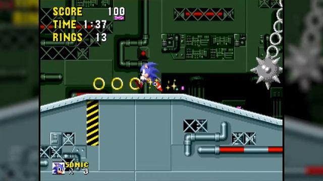 Sonic The Hedgehog - Scrap Brain Zone Act 2 - Sega Mega Drive / Genesis - 1080p, 60fps