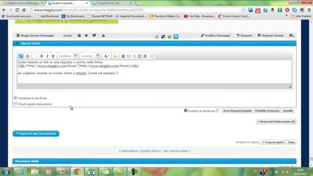 Inserire Link Nella Firma O Discussione