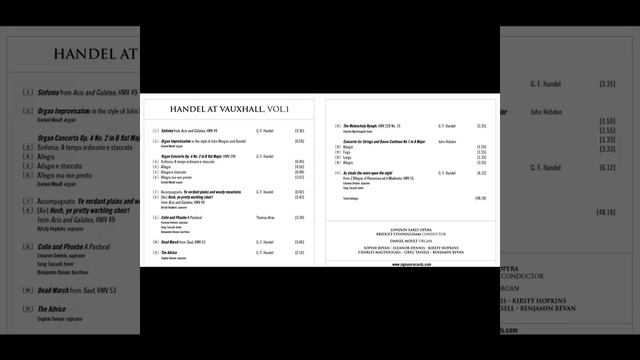 Handel At Vauxhall, Vol. 1