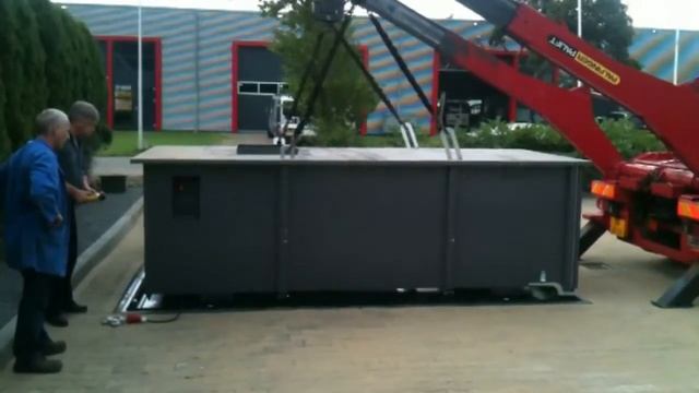Подземный пресс-компактор Meulenbroek MUP 550 (VP) - извлечение контейнера для разгрузки