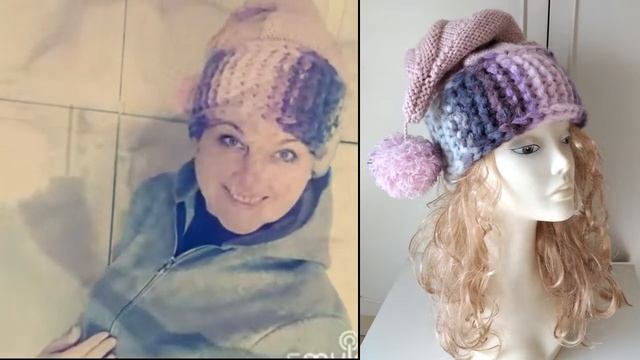 Весёлая шапочка с помпоном для зимнего настроения 