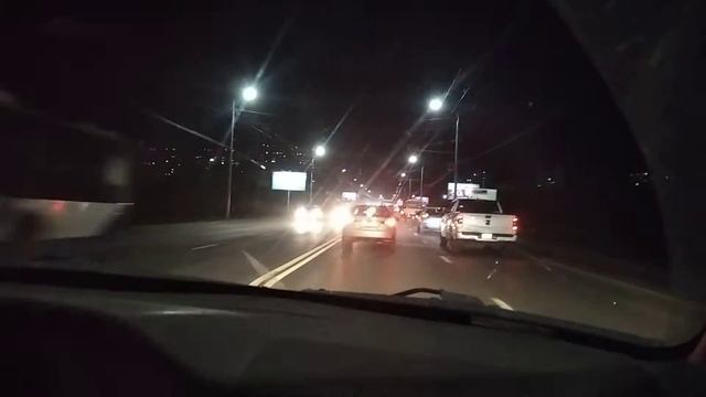 Ночная поездка по Оренбургу в сторону дома с братом Иваном.