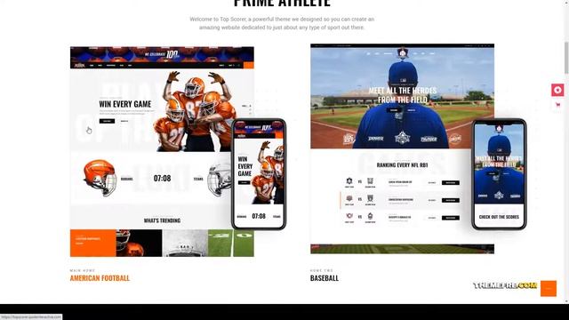 TopScorer - Sports WordPress Theme Baseball Soccer League Build Website
