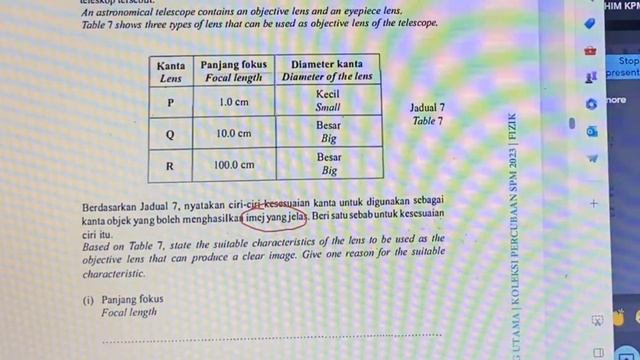 Fizik Marathon Trial SPM 2023- Cahaya Optik