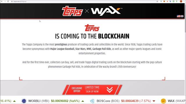 Topps Trading Cards Coming To WAX Blockchain (EOSio)