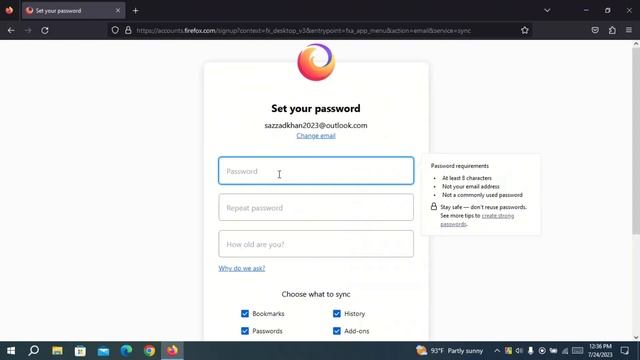 How to create a Firefox account ?