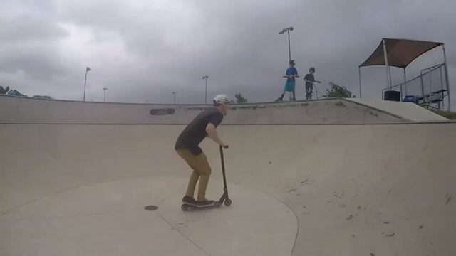 Brave Scooter Dude Drops In The Deep End!