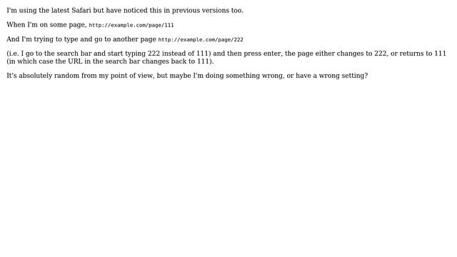 Apple: Safari Search/url Bar Resets On Change