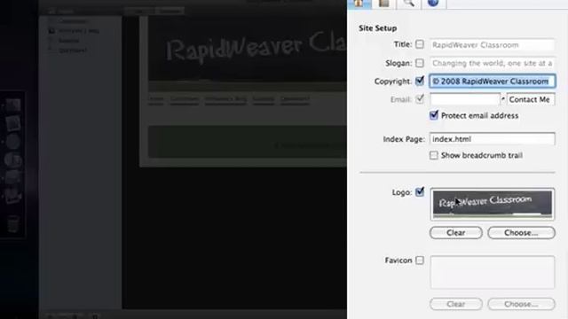 RapidWeaver Screencast: Adding A Logo And Favicon