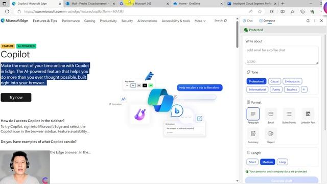 EP.59 - Copilot In Edge  Browser ช่วยเขียนตอบ Email  แปลงข้อมุลใน WORD ไม่ง้อ  Copilot Pro