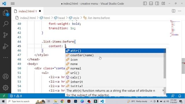 Creative Menu Hover Effects Only CSS | In Hindi |