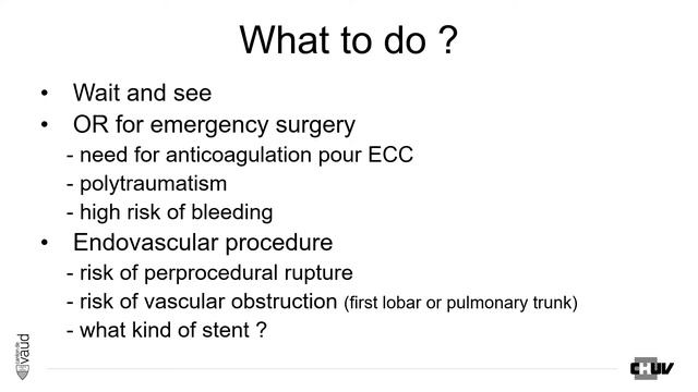 SwissCardio - Endovascular Management Of An Acute Post-traumatic Rupture Of The Right Pulm. Artery